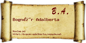Bognár Adalberta névjegykártya